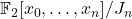 \mathbb{F}_2[x_0,\ldots, x_n]/J_n