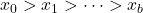 x_0 > x_1 > \cdots > x_b